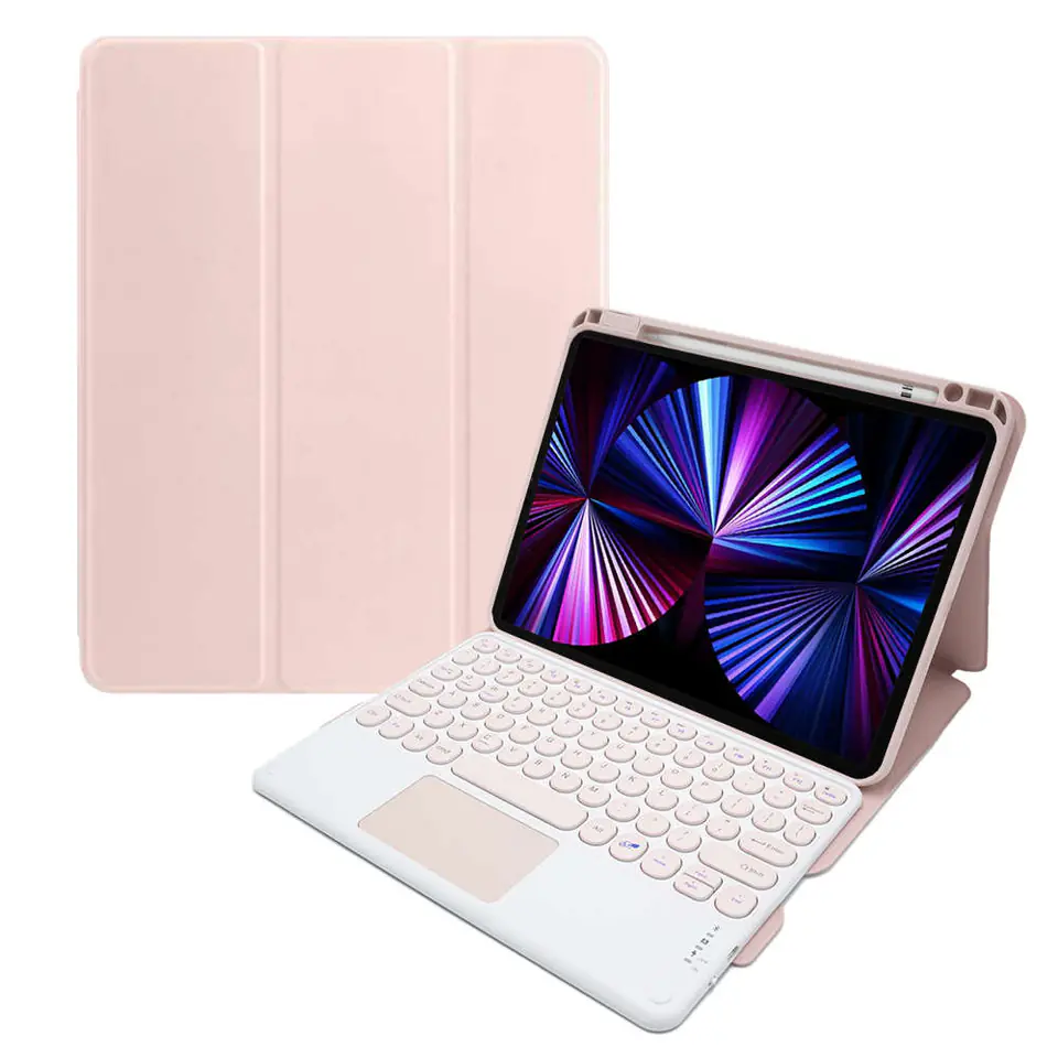 ⁨Etui Alogy Klawiatura Bluetooth Touchpad 4w1 Magnetyczne Pencil do Apple iPad Pro 11 2021 Różowe⁩ w sklepie Wasserman.eu