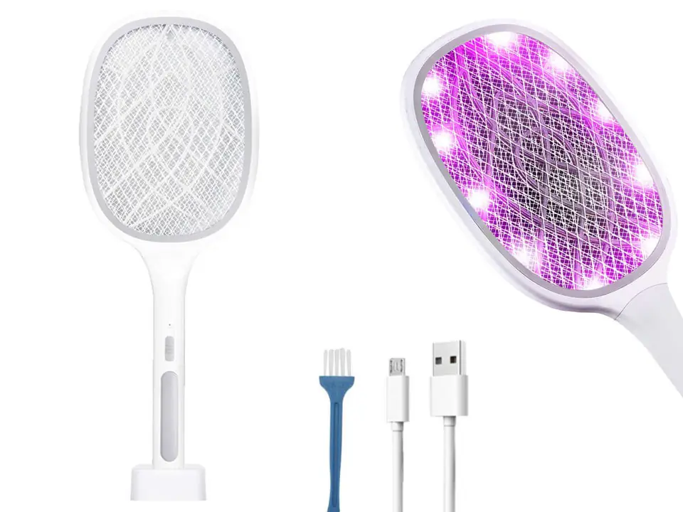 ⁨Lampa owadobójcza 10 LED UV Alogy przenośna łapka na owady insekty Biała⁩ w sklepie Wasserman.eu