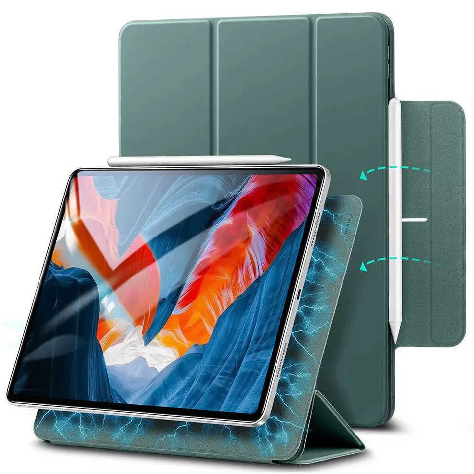 ⁨iPad PRO Case 12.9 2020 / 2021 / 2022 ESR Rebound Magnetic green⁩ at Wasserman.eu