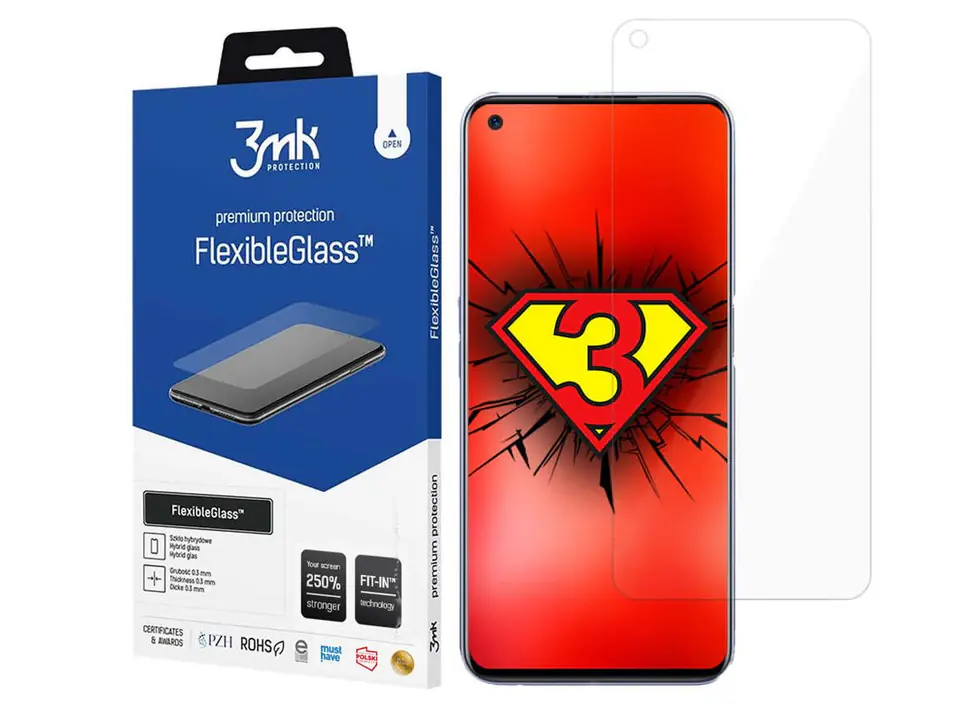 ⁨3mk Flexible Glass 7H Hybrid Protective Glass for Realme GT 5G⁩ at Wasserman.eu