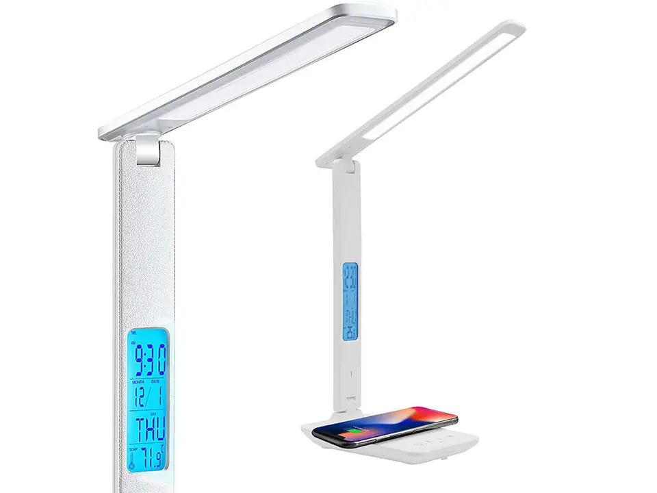 ⁨Alogy LED Desk Lamp Qi Induction Charger 10W with Display White⁩ at Wasserman.eu