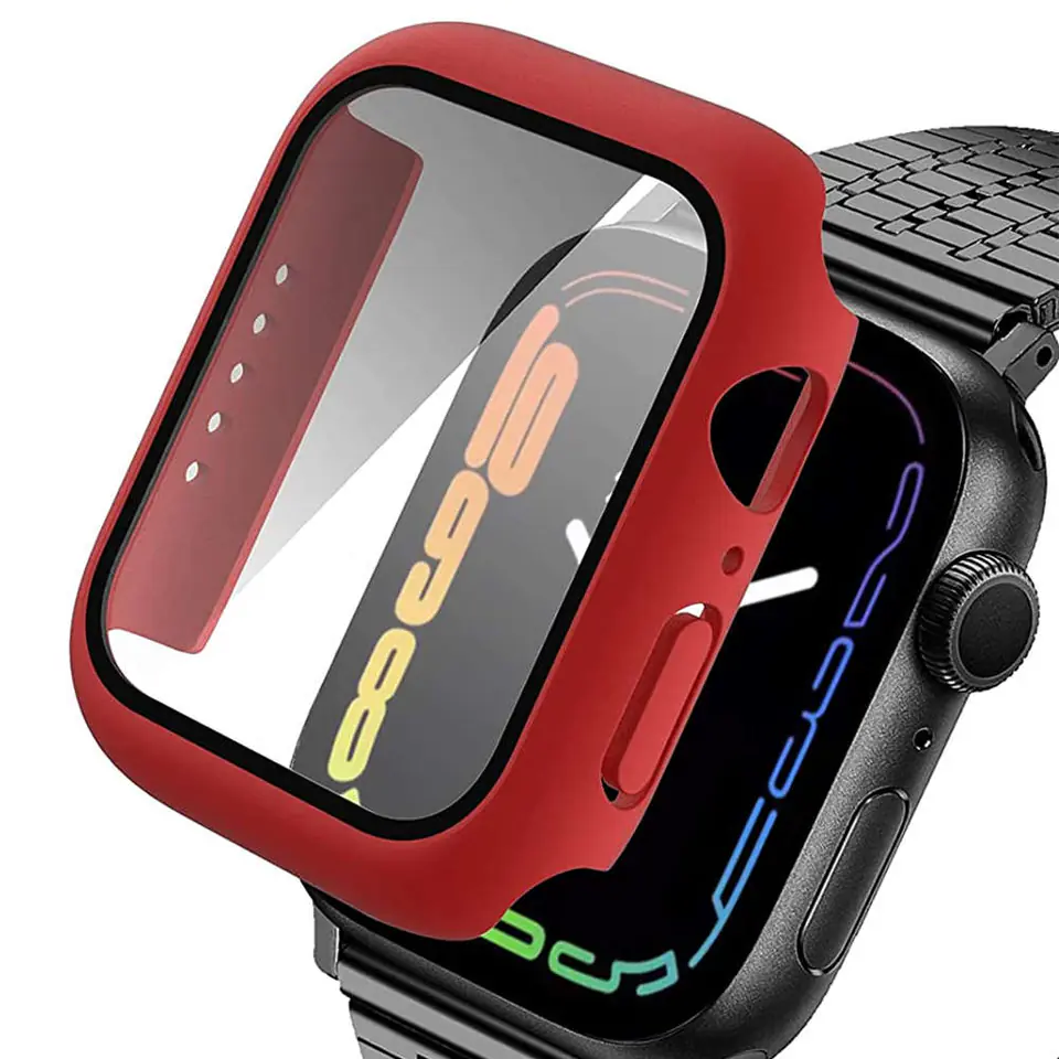 ⁨Alogy 2in1 Case + Glass for Apple Watch 7 41mm Red⁩ at Wasserman.eu