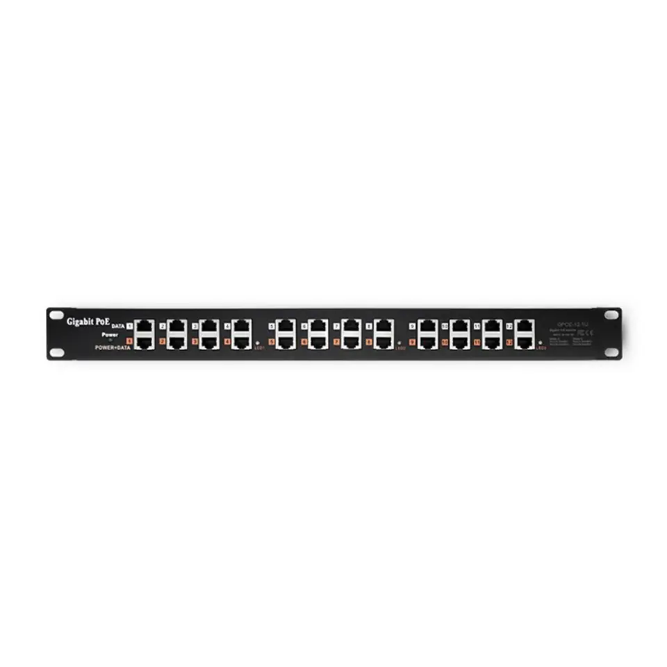 ⁨Qoltec 54478 Patch panel RACK | 12 ports | PoE | Black⁩ at Wasserman.eu