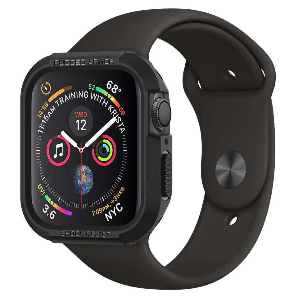 ⁨Spigen Rugged Armor Case for Apple Watch 4/5/6/7/SE 40/41mm Black⁩ at Wasserman.eu