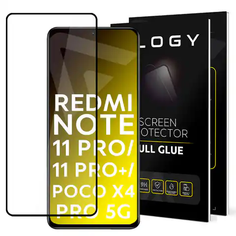 ⁨Szkło hartowane Alogy Full Glue do etui case friendly do Xiaomi Redmi Note 11 Pro/ 11 Pro Plus/ Poco X4 Pro 5G Czarne⁩ w sklepie Wasserman.eu
