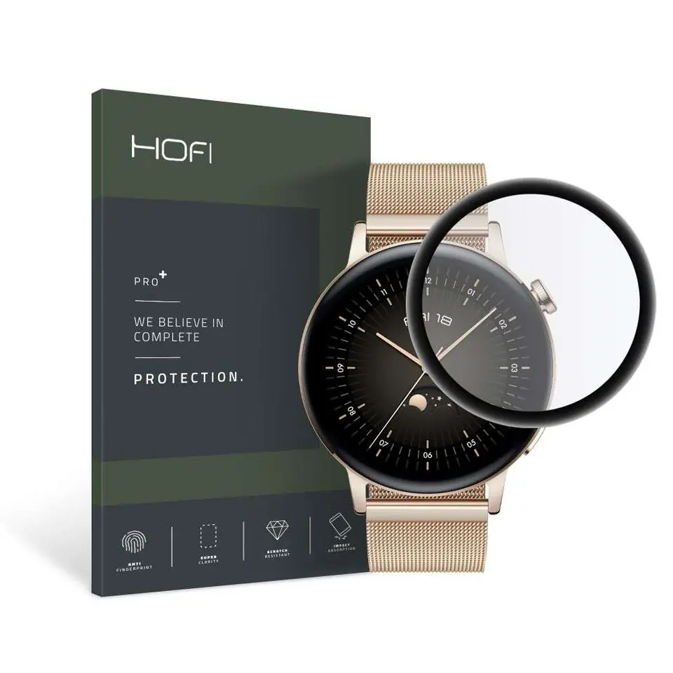 ⁨Hofi Hybrid Pro+ Hybrid Glass for Huawei Watch GT 3 42mm Black⁩ at Wasserman.eu