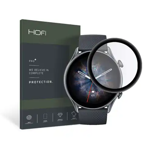 ⁨Szkło hybrydowe Hofi Hybrid Pro+ do Amazfit GTR 3 Pro Black⁩ w sklepie Wasserman.eu