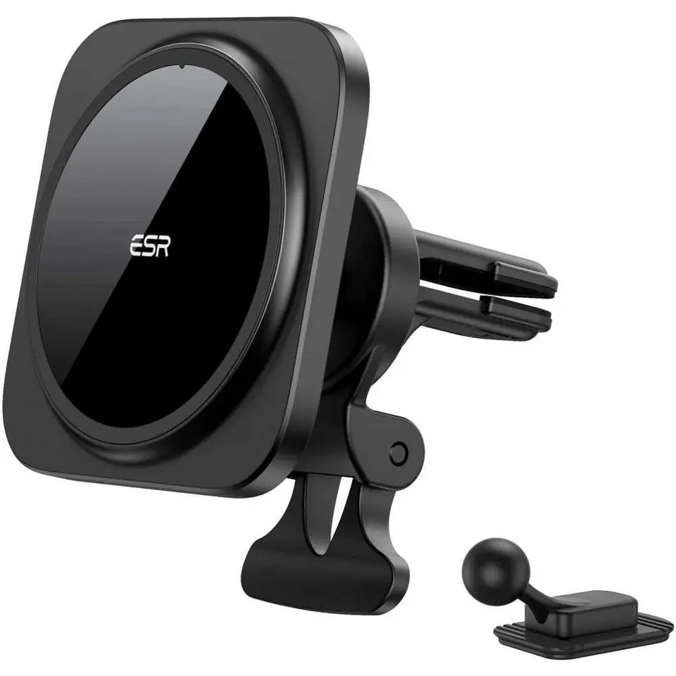 ⁨Magnetyczny uchwyt samochodowy MagSafe ESR HaloLock do kratki do iPhone 13 Black⁩ w sklepie Wasserman.eu