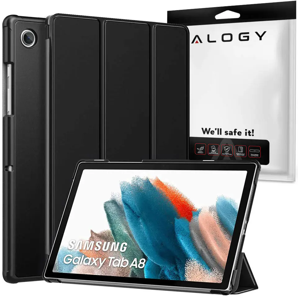 ⁨Etui Alogy Book Cover do Samsung Galaxy Tab A8 2021 SM-X200/SM-X205 Czarny⁩ w sklepie Wasserman.eu