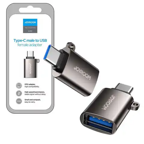 ⁨Adapter Joyroom S-H151 przejściówka z USB na USB-C Type C OTG Czarny⁩ w sklepie Wasserman.eu