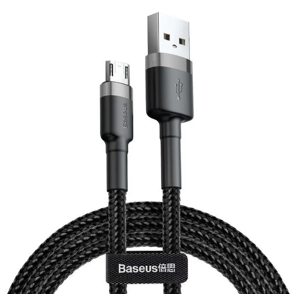 ⁨USB to micro usb cable grey-black cafule 1.5a 200 cm baseus⁩ at Wasserman.eu