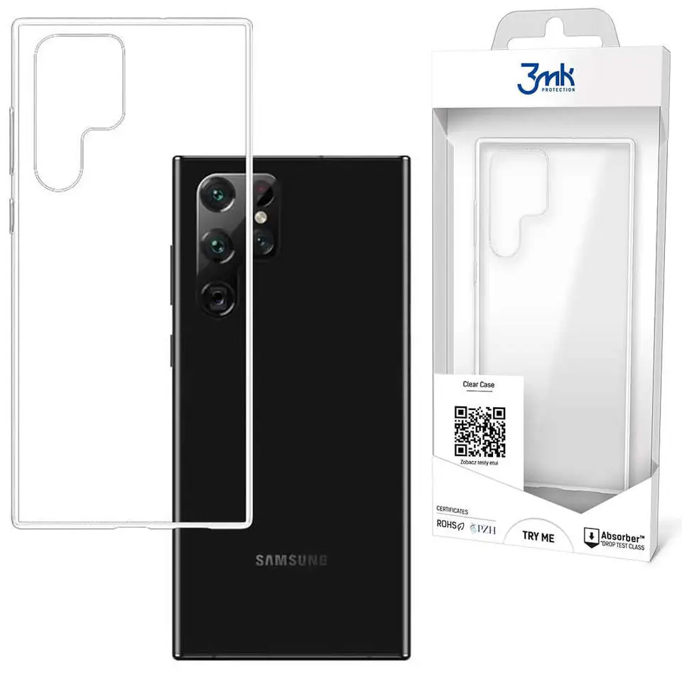 ⁨Silikonowe etui ochronne 3mk Clear Case TPU do Samsung Galaxy S22 Ultra⁩ w sklepie Wasserman.eu