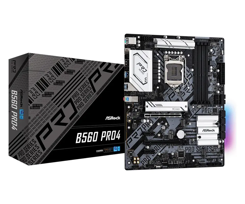 B560 Pro4 Motherboard s1200 4DDR4 HDMI/DP M.2 ATX at Wasserman.eu