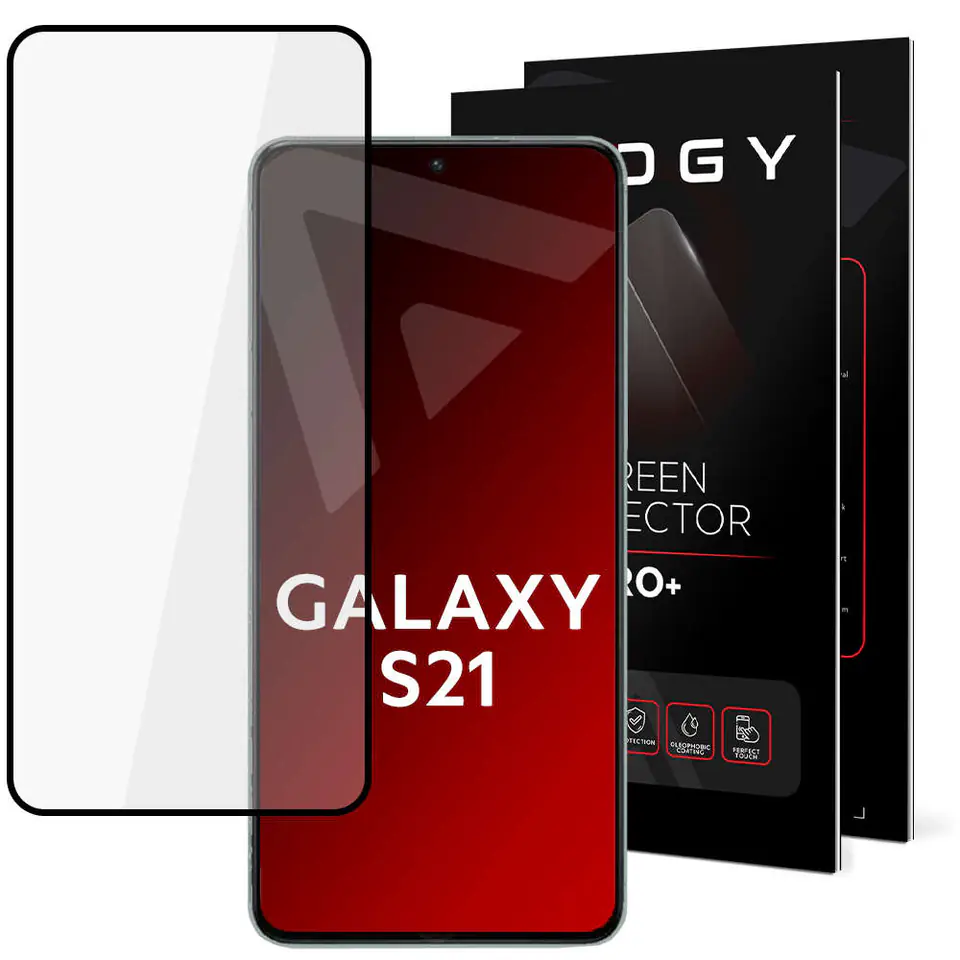⁨Szkło hartowane do etui Alogy Full Glue case friendly do Samsung Galaxy S21 Czarne⁩ w sklepie Wasserman.eu