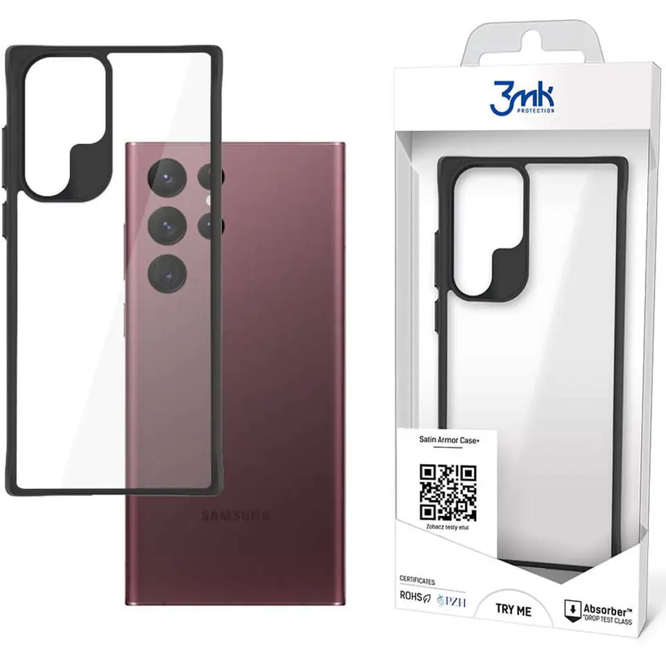Odporne Etui obudowa 3mk Satin Amor Case+ do Samsung Galaxy S22 Ultra Black w sklepie Wasserman.eu