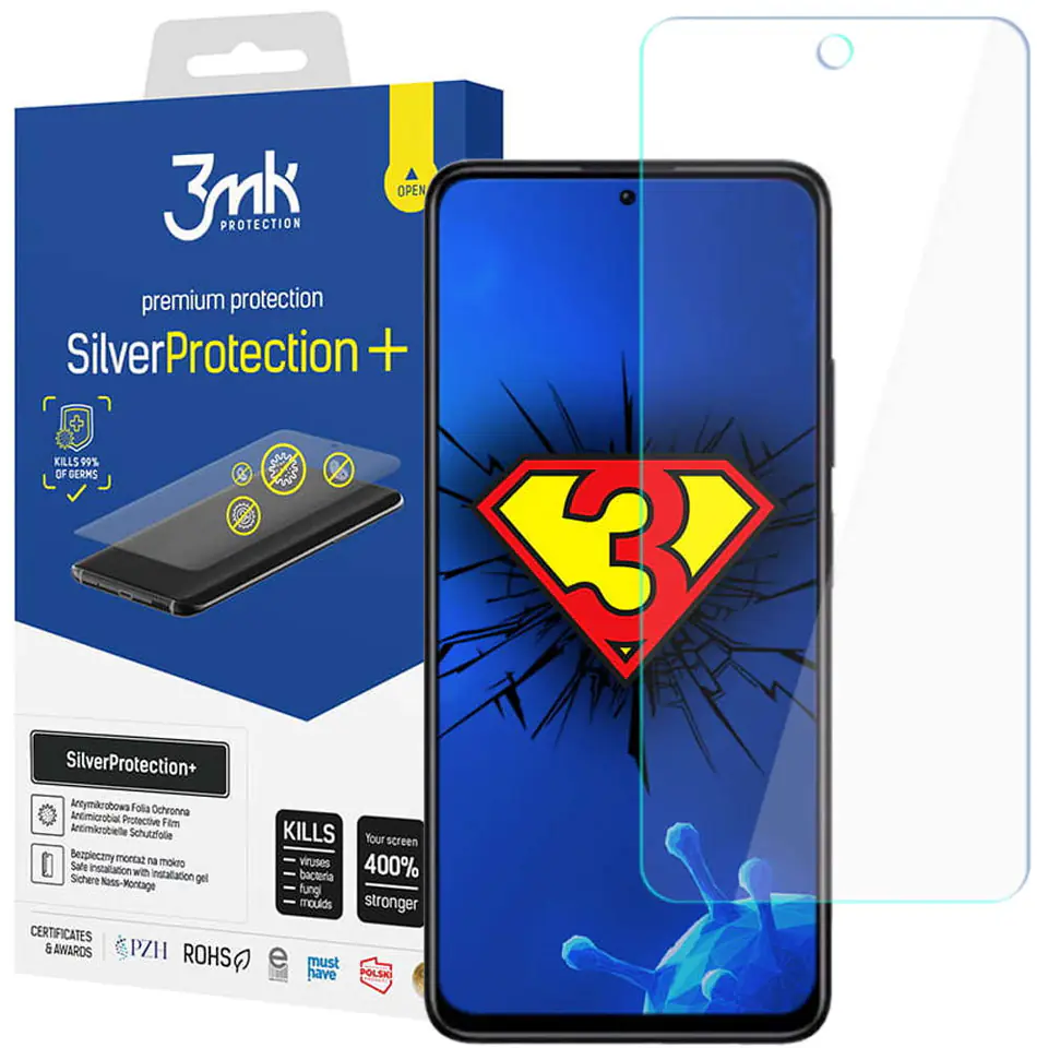 ⁨Silver Protection 3mk 7H Full Screen Screen for Redmi Note 11s/ 11 4G/ Poco M4 Pro 4G⁩ at Wasserman.eu