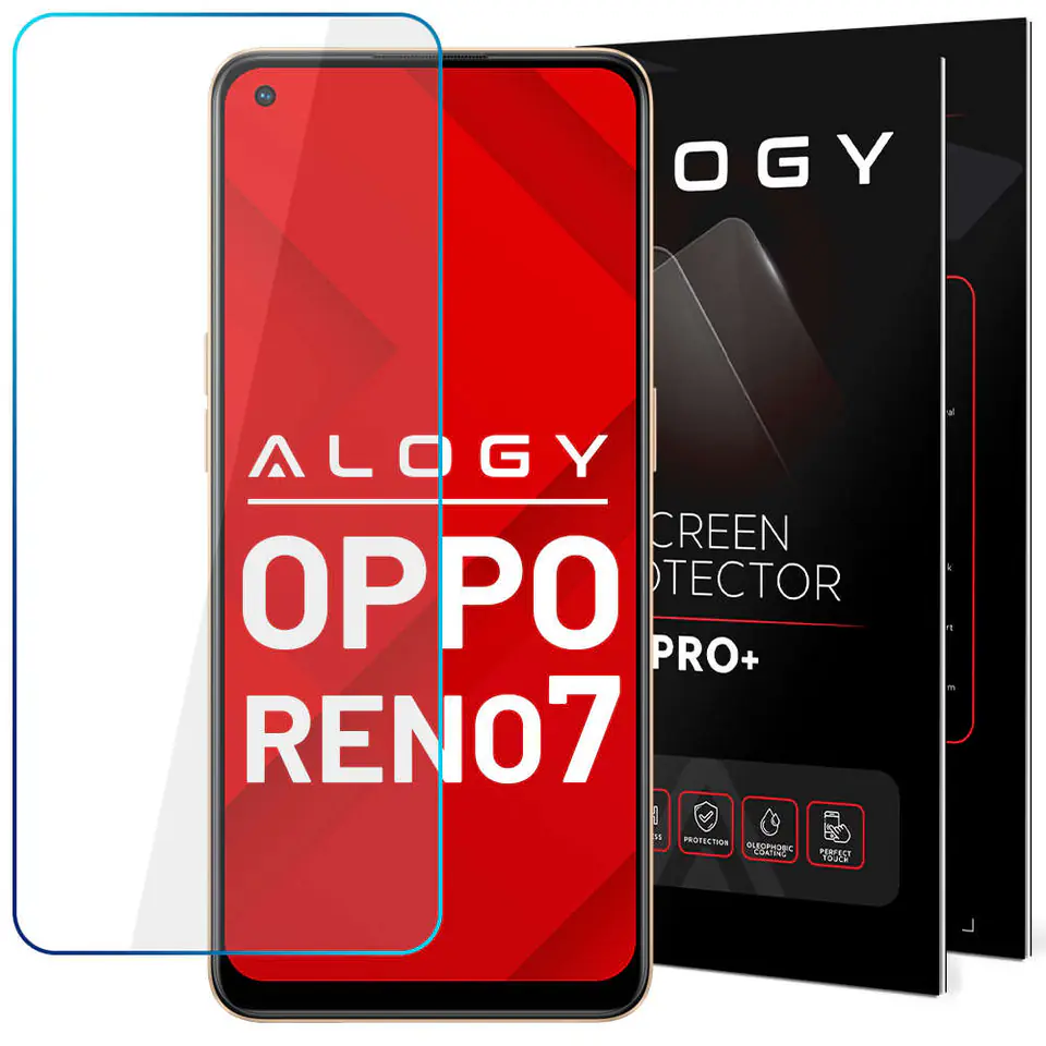 ⁨Szkło hartowane 9H Alogy ochrona na ekran do Oppo Reno7⁩ w sklepie Wasserman.eu