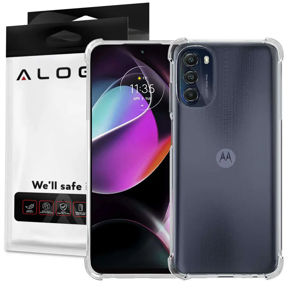 ⁨Etui pancerne ShockProof Alogy do Motorola Moto G 5G 2022 Przezroczyste⁩ w sklepie Wasserman.eu