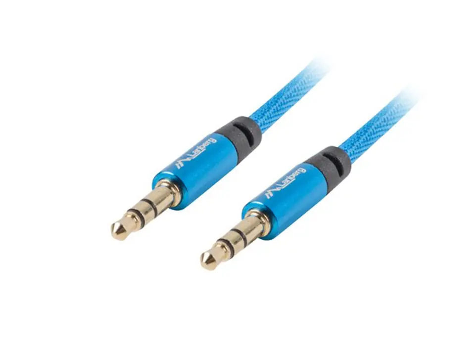 ⁨Kabel Premium Minijack - Minijack M/M 3.5mm 2m niebieski⁩ w sklepie Wasserman.eu