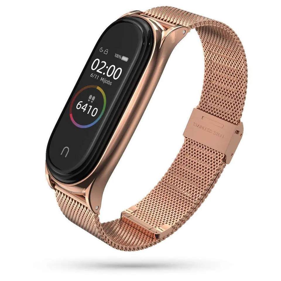 ⁨Bransoleta stalowa Milaneseband do Xiaomi Mi Smart Band 7 Rose Gold⁩ w sklepie Wasserman.eu