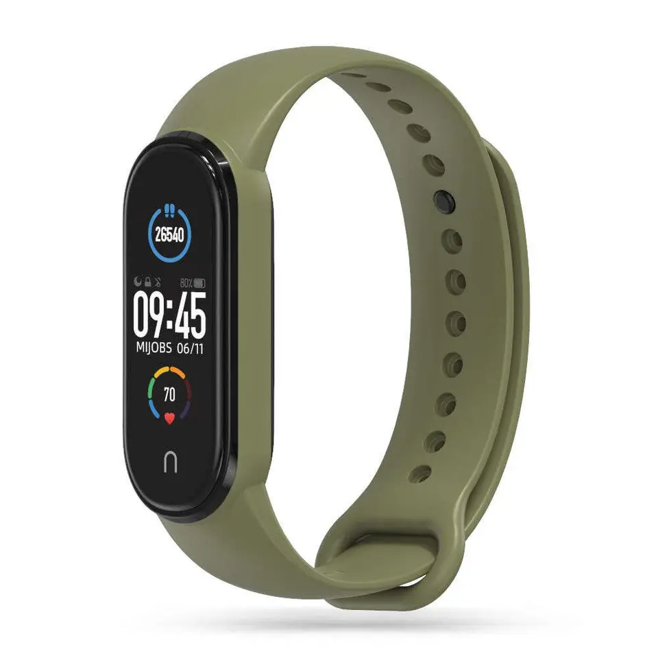 ⁨Pasek opaska sportowa IconBand do Xiaomi Mi Smart Band 5 / 6 / 6 NFC / 7 Military Green⁩ w sklepie Wasserman.eu