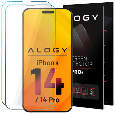 ⁨2x Szkło hartowane 9H Alogy ochrona na ekran do Apple iPhone 14/ 14 Pro⁩ w sklepie Wasserman.eu
