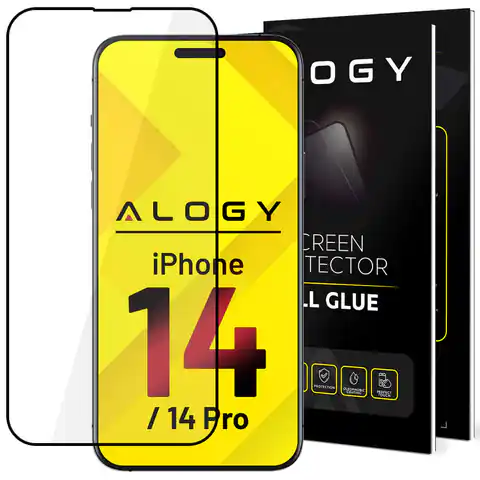 ⁨Tempered Glass 9H Alogy Full Glue for Case Friendly Case for Apple iPhone 14/ 14 Pro⁩ at Wasserman.eu