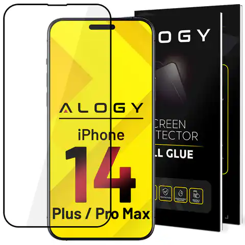 ⁨Szkło hartowane 9H Alogy Full Glue do etui case friendly do Apple iPhone 14 Plus / 14 Pro Max⁩ w sklepie Wasserman.eu