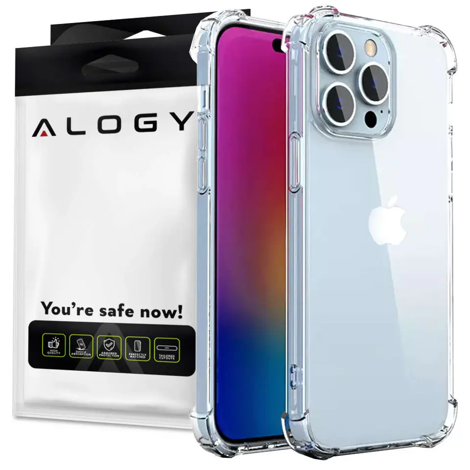 ⁨Etui pancerne ShockProof Alogy do Apple iPhone 14 Pro Max Przezroczyste⁩ w sklepie Wasserman.eu