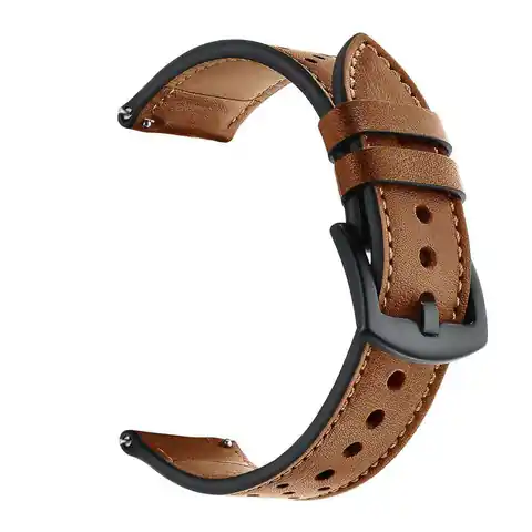 ⁨Pasek Leather do Samsung Galaxy Watch 4 / 5 / 5 PRO (40 / 42 / 44 / 45 / 46 MM) Brown⁩ w sklepie Wasserman.eu