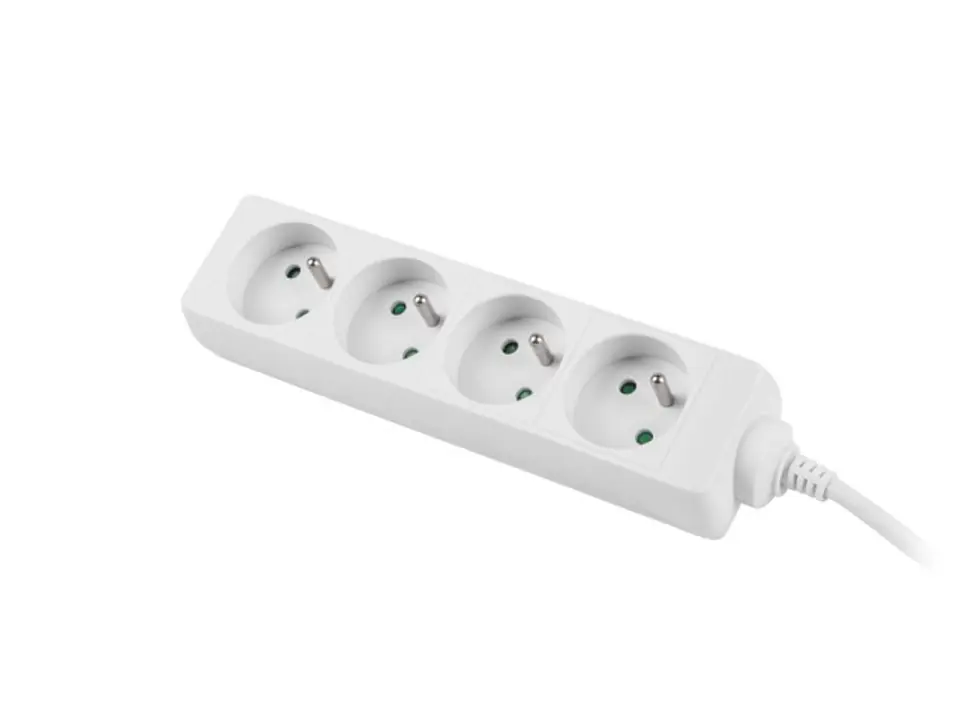 ⁨Power strip 1.5m, white, 4 sockets, cable made of solid copper⁩ at Wasserman.eu