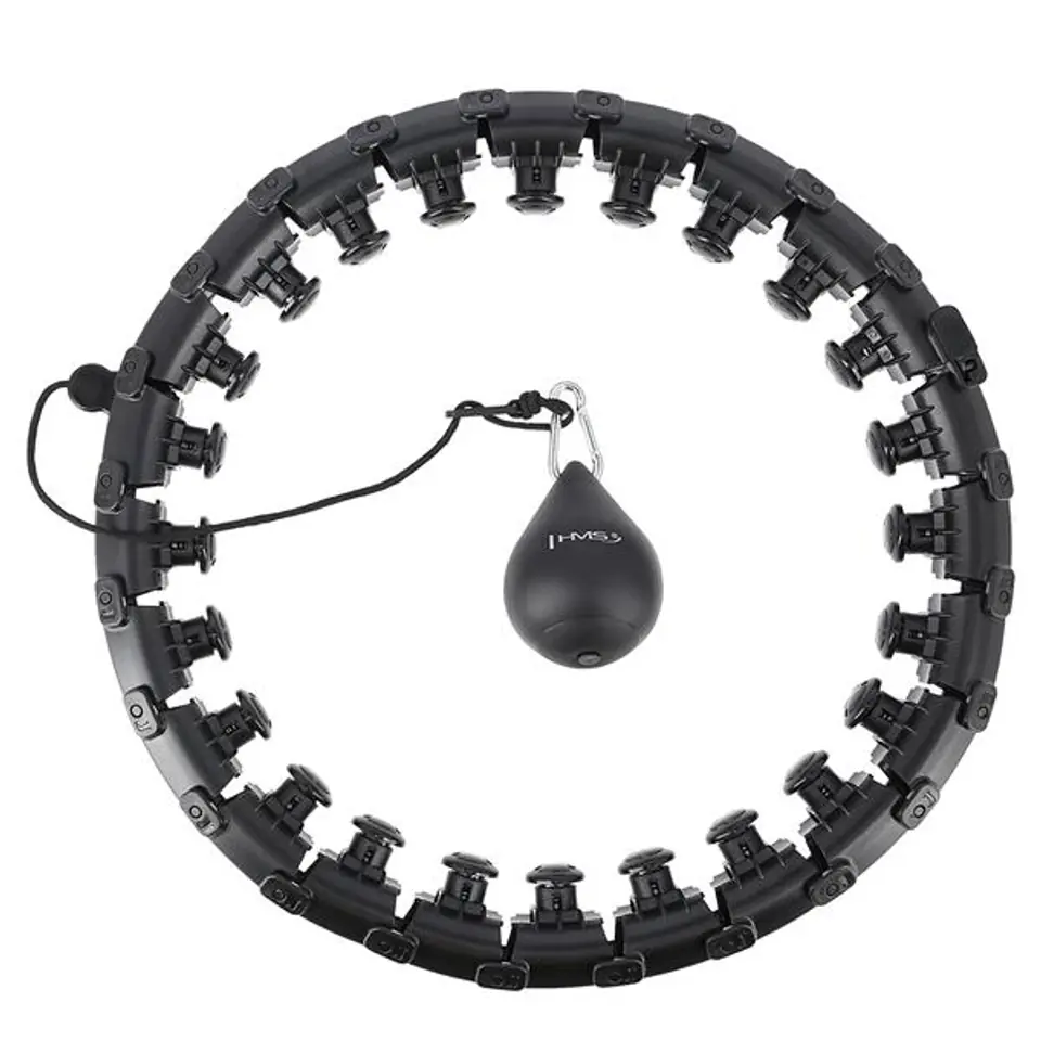 ⁨HHW01 BLACK HULA HOOP WITH TABS AND HMS WEIGHT⁩ at Wasserman.eu