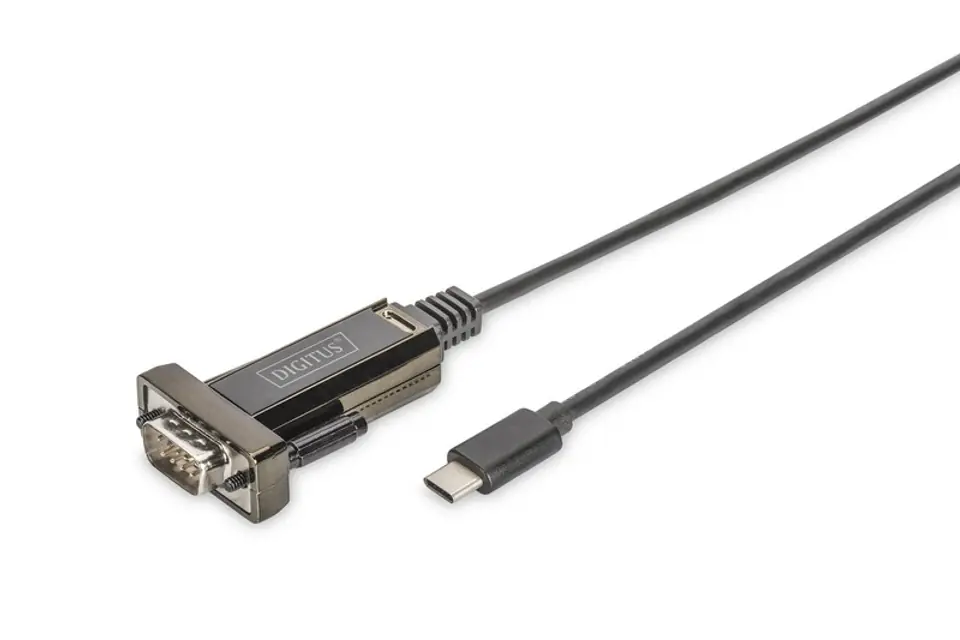 ⁨Cable Adapter USB 2.0 HighSpeed Type USB C / RS232 M / Z black 1m⁩ at Wasserman.eu