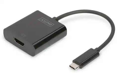 ⁨Adapter graficzny HDMI 4K 30Hz UHD na USB 3.1 Typ C, z audio, czarny, dł. 15cm⁩ w sklepie Wasserman.eu