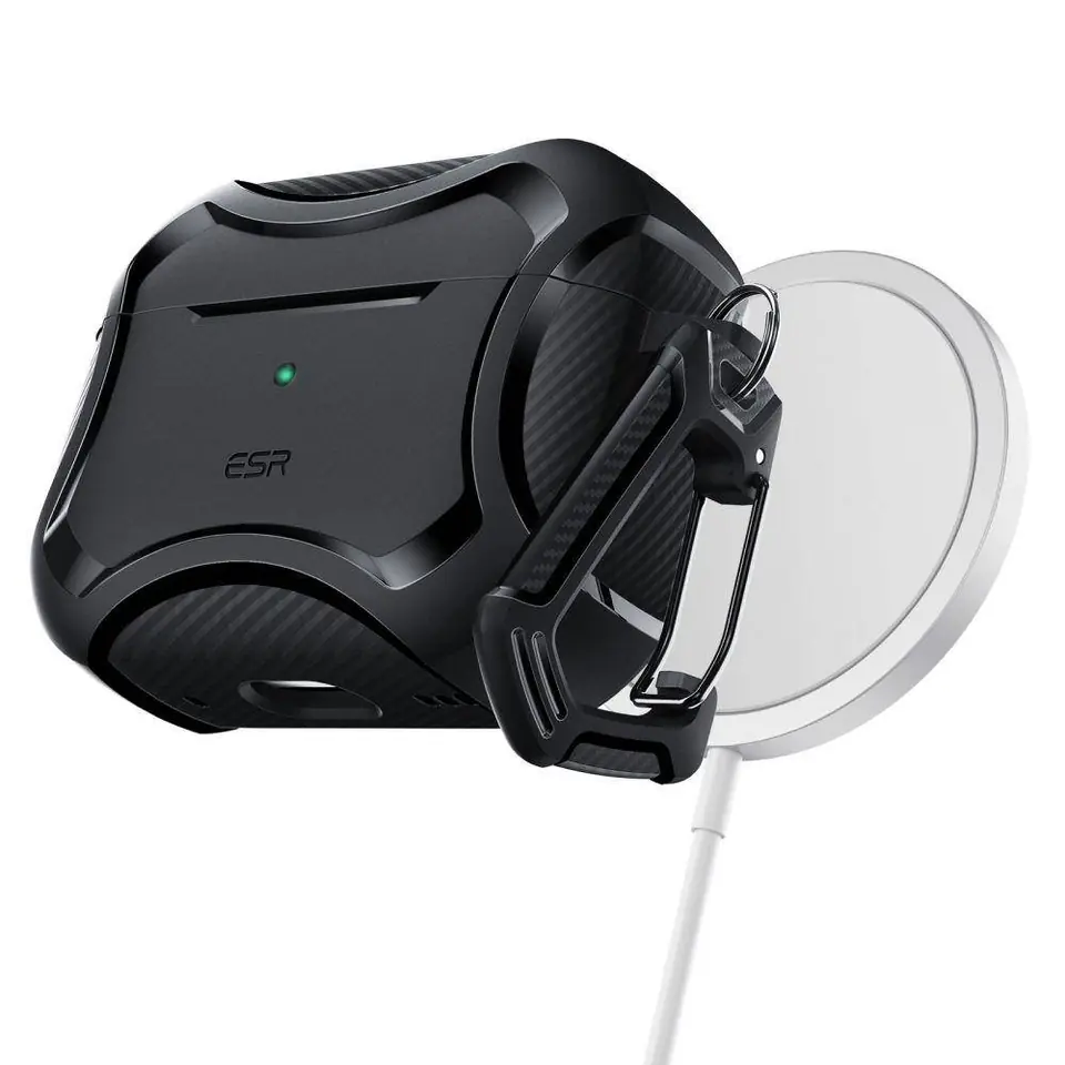 Etui APPLE AIRPODS PRO ESR Cyber Armor Halolock MagSafe czarne w sklepie Wasserman.eu