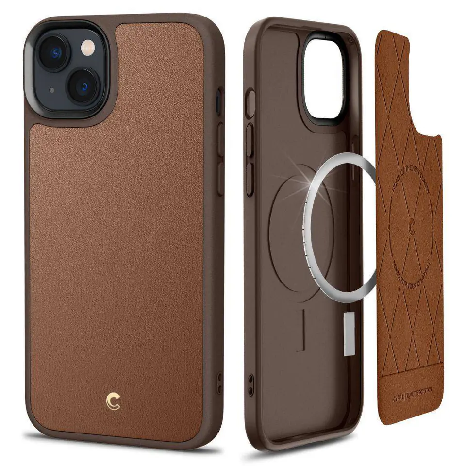 ⁨Spigen Cyrill Kajuk MAG iPhone 14 Plus Magsafe brown/saddle brown ACS04947⁩ at Wasserman.eu