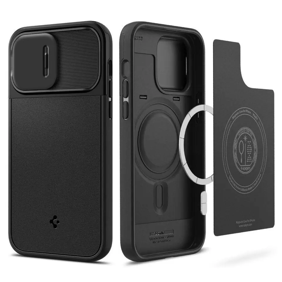 ⁨Case IPHONE 14 PRO Spigen Optik Armor MagSafe black⁩ at Wasserman.eu