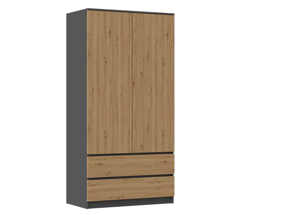 ⁨MALWA SS-90 WARDROBE - ANTHRACITE / ARTISAN OAK⁩ at Wasserman.eu