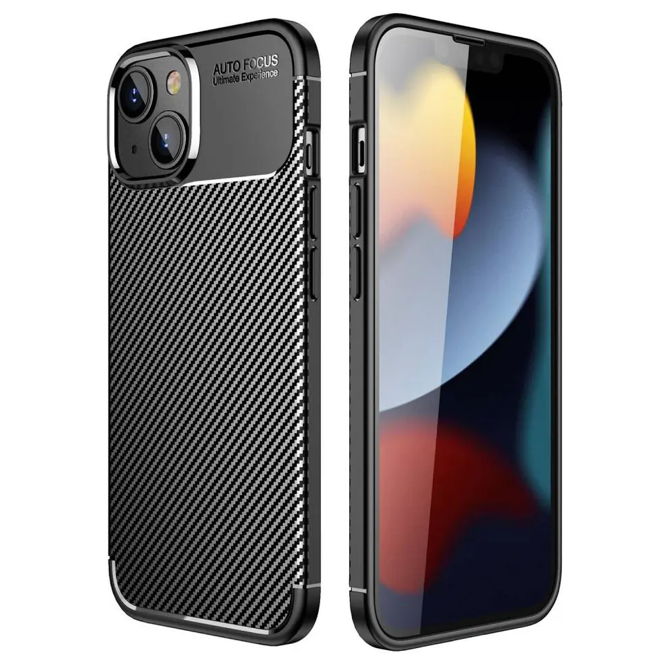 ⁨Case IPHONE 14 Armoured Shockproof Nexeri Carbon Fiber black⁩ at Wasserman.eu