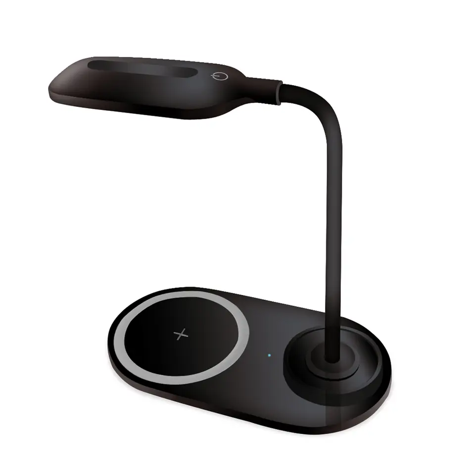 ⁨PLATINET DESK LAMP LAMPKA BIURKOWA LED LAMPKA BIURKOWA LED WIRELESS CHARGER 10W BLACK [ 45248 ]⁩ w sklepie Wasserman.eu