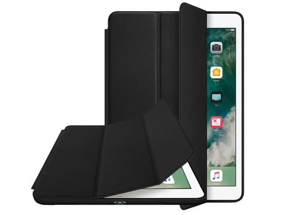 ⁨Etui do Apple iPad 9.7 2017 / 2018 Smart Case Czarne⁩ w sklepie Wasserman.eu