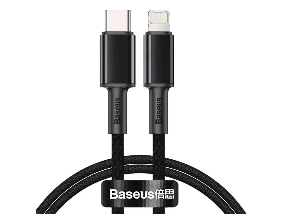 ⁨Kabel 2m Baseus Density przewód USB-C Type C na Lightning PD 20W 5A Black⁩ w sklepie Wasserman.eu