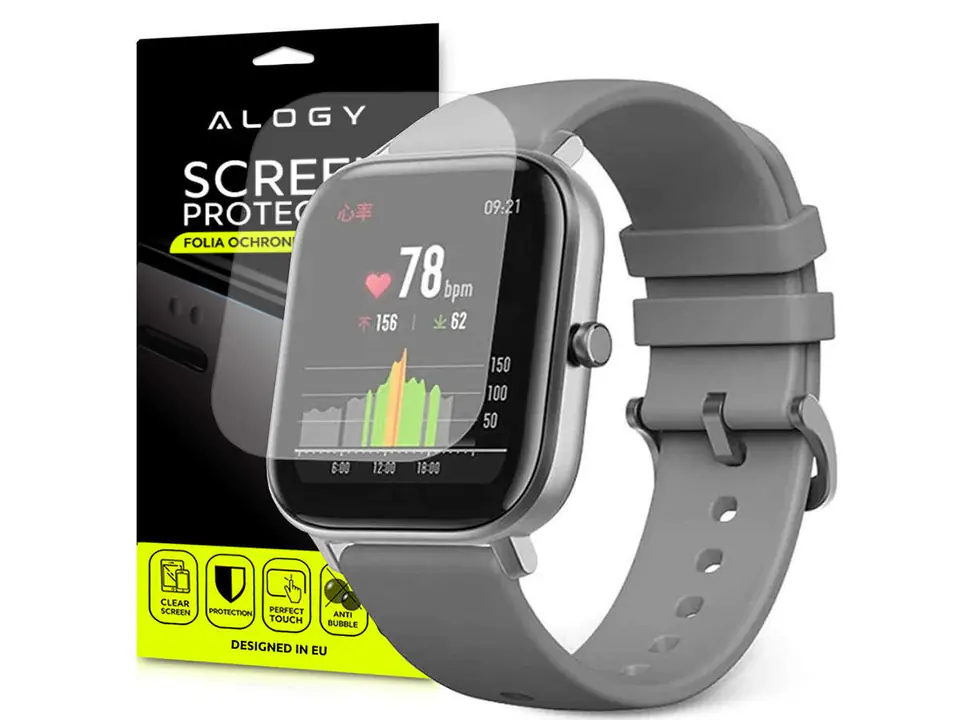 ⁨5x Alogy Screen Protector Film for Smartwatch for AmazFit GTS⁩ at Wasserman.eu