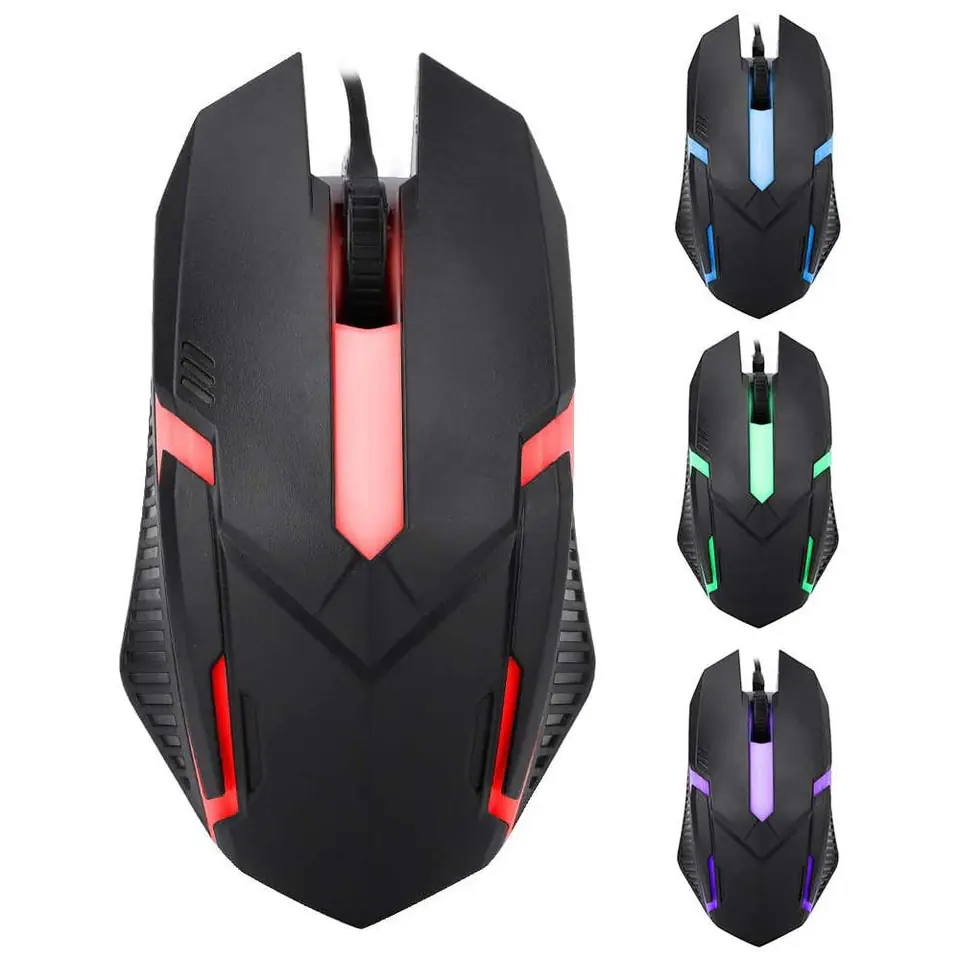 ⁨RGB LED Gaming Mouse for Computer Laptop 1200dpi Black⁩ at Wasserman.eu