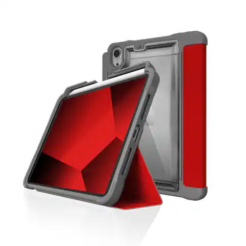 ⁨STM Dux Plus - iPad mini 6 Armored Case (2021) MIL-STD-810G with Apple Pencil (Red) charging⁩ at Wasserman.eu