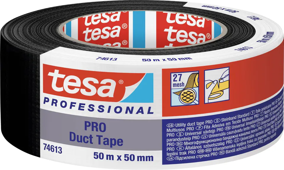 ⁨Duct tape 50m:50mm, black (h0461346)⁩ at Wasserman.eu