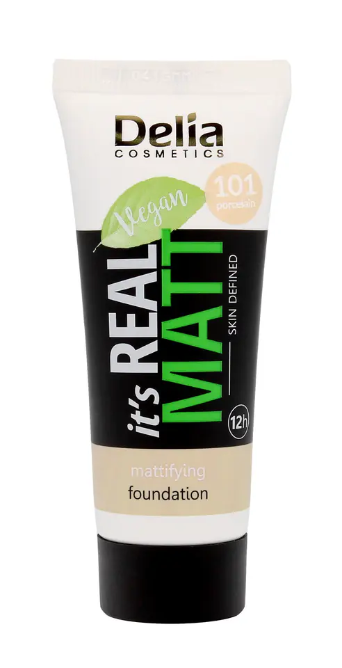 ⁨Delia Cosmetics It's Real Matt Matt Matt Nourishing and Moisturizing Mattifying Foundation No. 101 Porcelain 30ml⁩ at Wasserman.eu