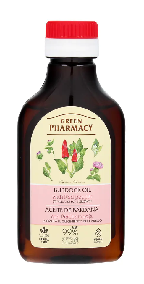 ⁨Green Pharmacy Burdock oil with red pepper for scalp 100ml⁩ at Wasserman.eu