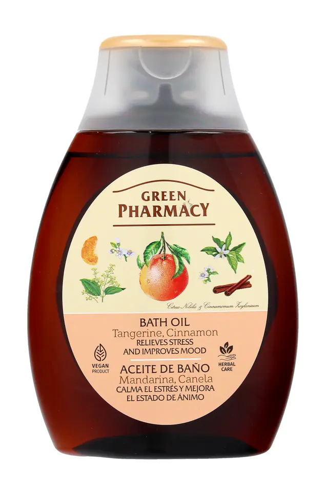 ⁨Green Pharmacy Relaxing Bath and Shower Oil - Mandarin and Cinnamon Fragrance 250ml⁩ at Wasserman.eu