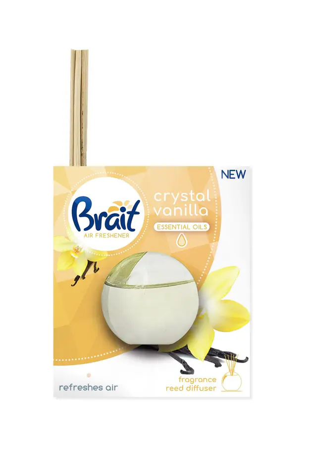 ⁨Brait Air Freshener Refreshing Sticks + Liquid Crystal Vanilla 1op. (4 pcs.+40ml)⁩ at Wasserman.eu